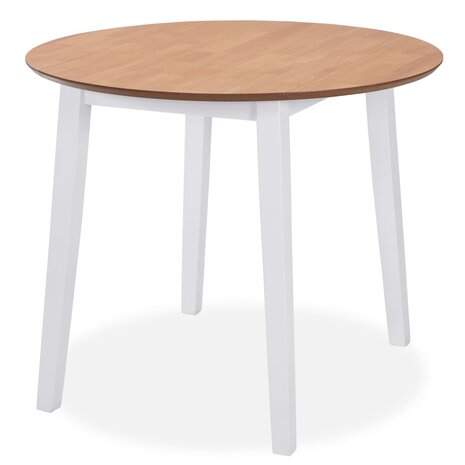 Eetkamerset MDF en rubberwood wit 3-delig 8718475592181 2