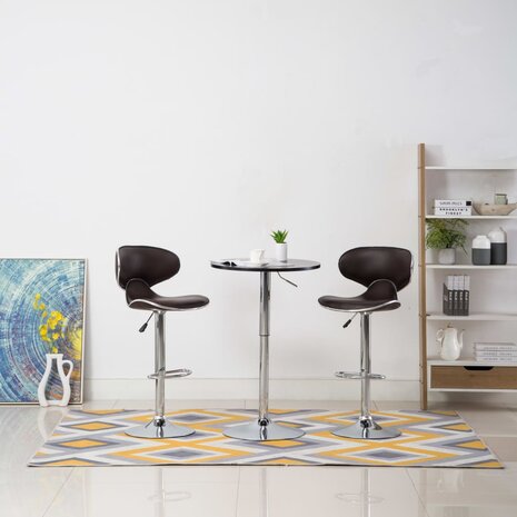 Barstoelen 2 st kunstleer bruin 8720286081068 1