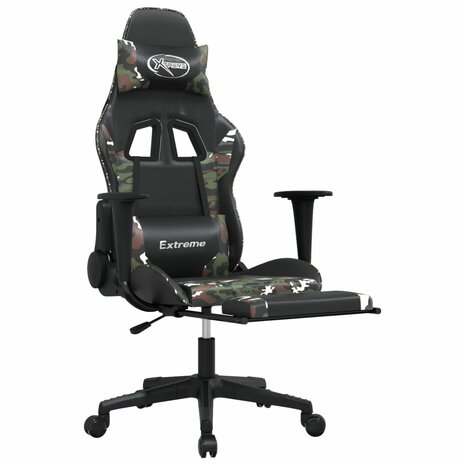 Gamestoel met voetensteun kunstleer zwart en camouflage 8720287229193 6