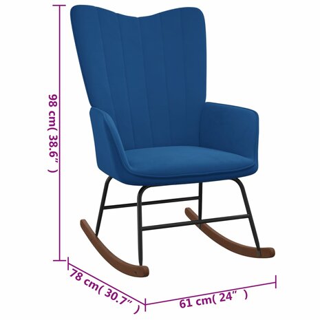 Schommelstoel fluweel blauw 8720286421246 7