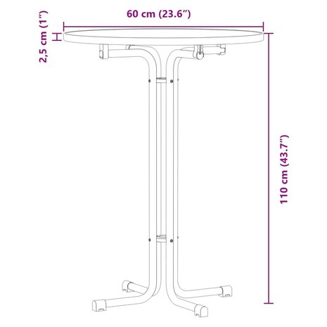 Eettafel Ø 60x110 cm bewerkt hout en staal zwart 8721102612831 9