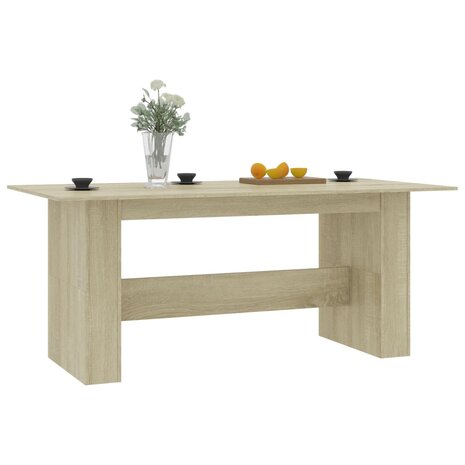 Eettafel 180x90x76 cm bewerkt hout sonoma eikenkleurig 8719883738680 3