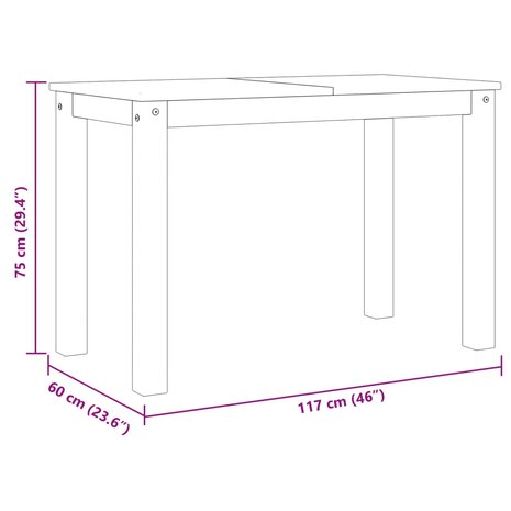 Eettafel Panama 117x60x75 cm massief grenenhout 8721012852839 8