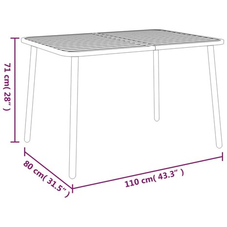 Tuintafel 110x80x71 cm staal antracietkleurig 8720845775100 6