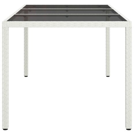 Tuintafel 150x90x75 cm gehard glas en poly rattan wit 8720286666456 4