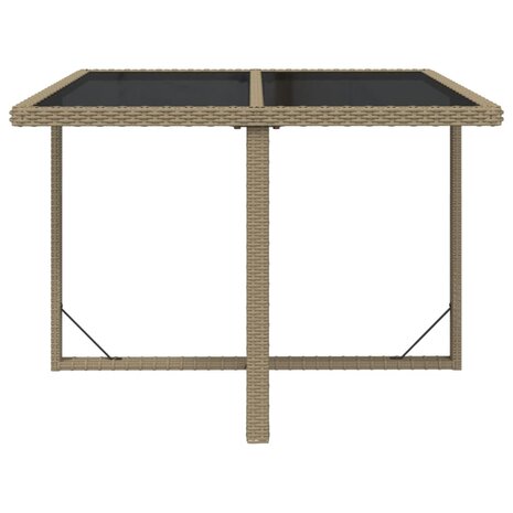 Tuintafel 109x107x74 cm poly rattan en glas beige 8720286667095 3