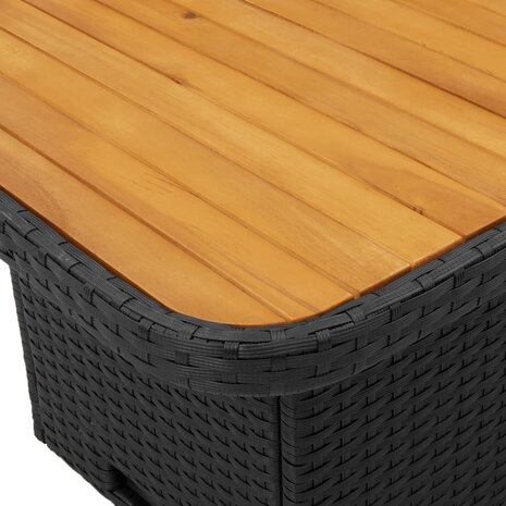 Tuintafel 80x80x71 cm poly rattan en acaciahout zwart 8721012449428 9