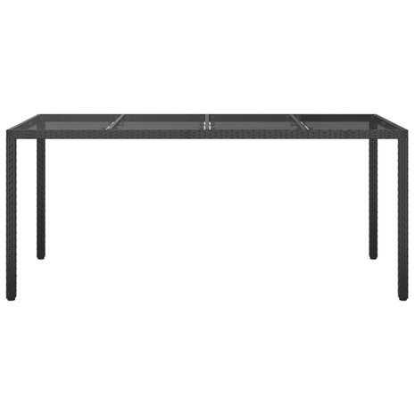 Tuintafel 190x90x75 cm gehard glas en poly rattan black 8720286666494 3