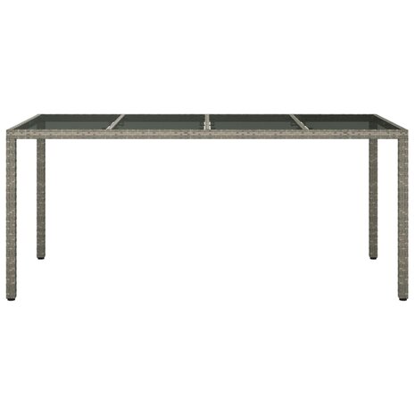 Tuintafel 190x90x75 cm gehard glas en poly rattan grijs 8720286666517 3