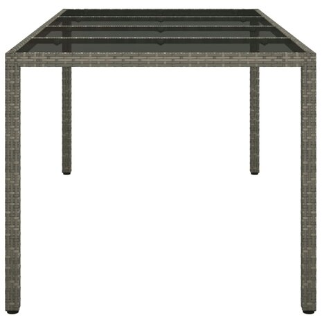 Tuintafel 190x90x75 cm gehard glas en poly rattan grijs 8720286666517 4