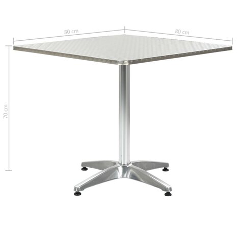 Tuintafel 80x80x70 cm aluminium zilverkleurig 8719883795539 5