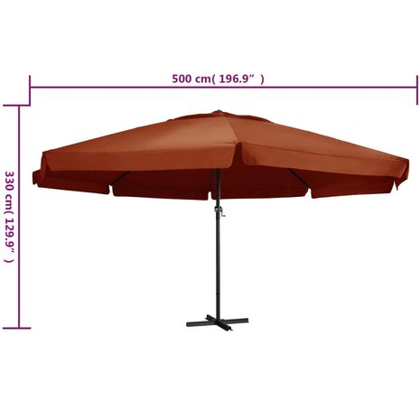 Parasol met aluminium paal 600 cm terracottakleurig 8719883763835 6