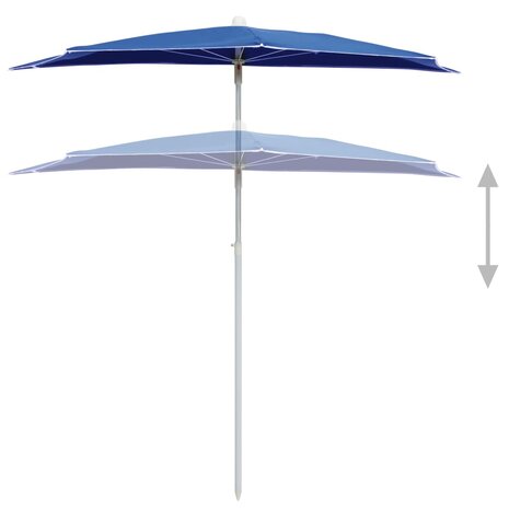 Parasol half met paal 180x90 cm azuurblauw 8720286205259 4