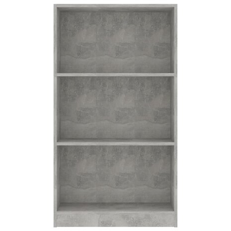 Boekenkast met 3 schappen 60x24x109 cm bewerkt hout betongrijs 8719883787725 4