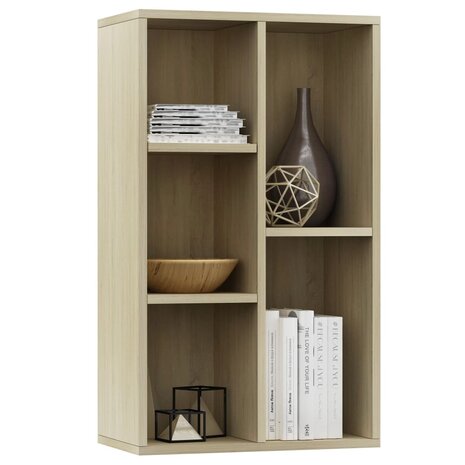 Boekenkast/dressoir 50x25x80 cm bewerkt hout sonoma eikenkleur 8719883673264 3