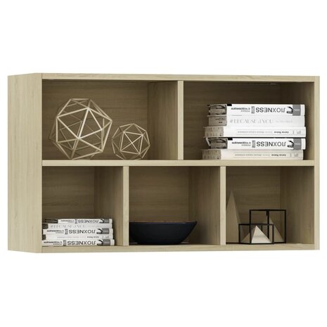 Boekenkast/dressoir 50x25x80 cm bewerkt hout sonoma eikenkleur 8719883673264 7