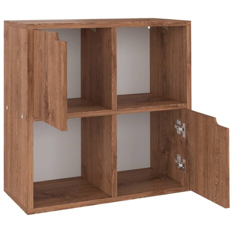 Boekenkast 60x27,5x59,5 cm bewerkt hout bruin eikenkleurig 8720286670095 2