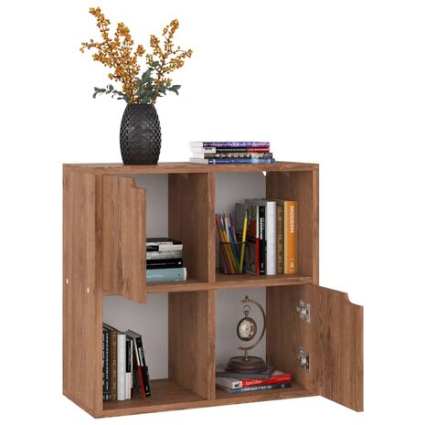 Boekenkast 60x27,5x59,5 cm bewerkt hout bruin eikenkleurig 8720286670095 4