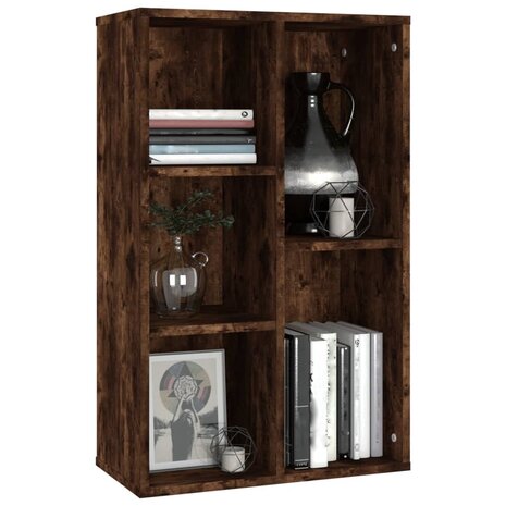 Boekenkast/dressoir 50x25x80 cm bewerkt hout gerookt eikenkleur 8720845735333 4