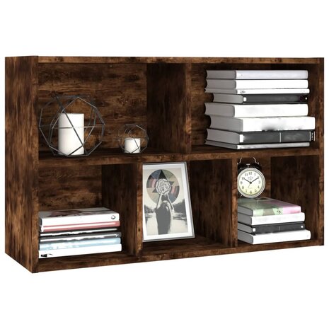 Boekenkast/dressoir 50x25x80 cm bewerkt hout gerookt eikenkleur 8720845735333 5