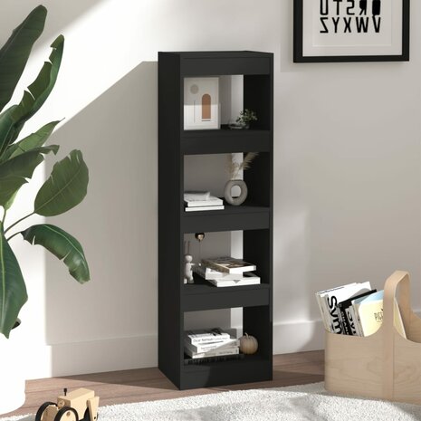 Boekenkast/kamerscherm 40x30x135 cm zwart 8720286843024 4