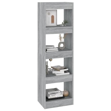 Boekenkast/kamerscherm 40x30x135 cm grijs sonoma eikenkleurig 8720286844229 5