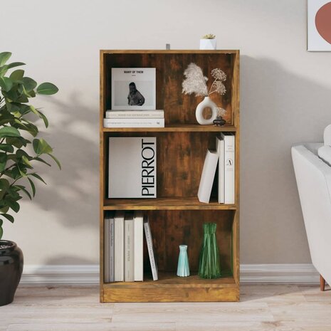 Boekenkast 60x24x109 cm bewerkt hout gerookt eikenkleurig 8720286931523 3