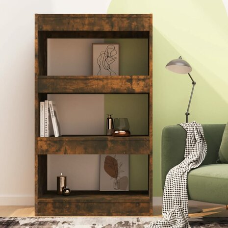 Boekenkast/kamerscherm 60x30x103 cm spaanplaat gerookt eiken 8720286844335 3