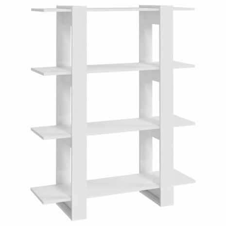 Boekenkast/kamerscherm 100x30x123,5 cm hoogglans wit 8720286842607 2