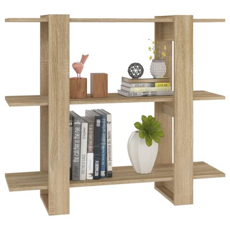 Boekenkast/kamerscherm 100x30x87 cm sonoma eikenkleurig 8720286842638 5