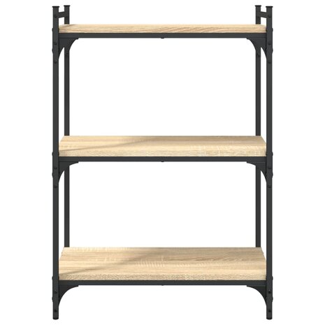 Boekenkast 3-laags 60x30x86 cm bewerkt hout sonoma eikenkleurig 8721012194304 4