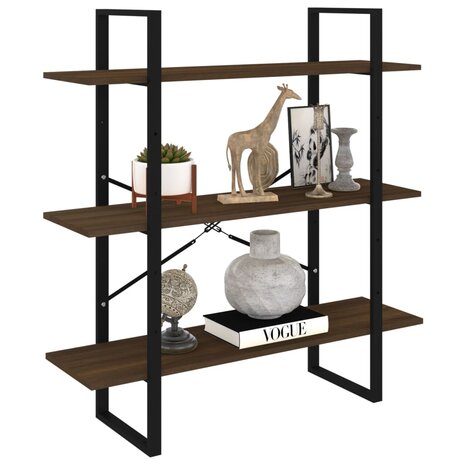 Boekenkast 100x30x105 cm bewerkt hout gerookt eikenkleurig 8720287088271 4