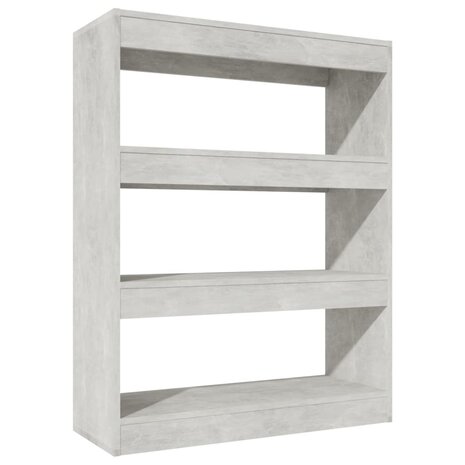 Boekenkast/kamerscherm 80x30x103 cm bewerkt hout betongrijs 8720286843499 2