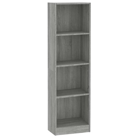 Boekenkast 4 schappen 40x24x143 cm bewerkt hout grijs sonoma 8720845693312 2