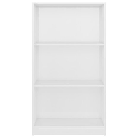 Boekenkast 3 schappen 60x24x109 cm bewerkt hout hoogglans wit 8719883787749 4