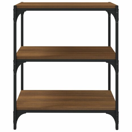 Boekenkast 60x33x70,5 cm bewerkt hout en staal bruineikenkleur 8720287197089 5