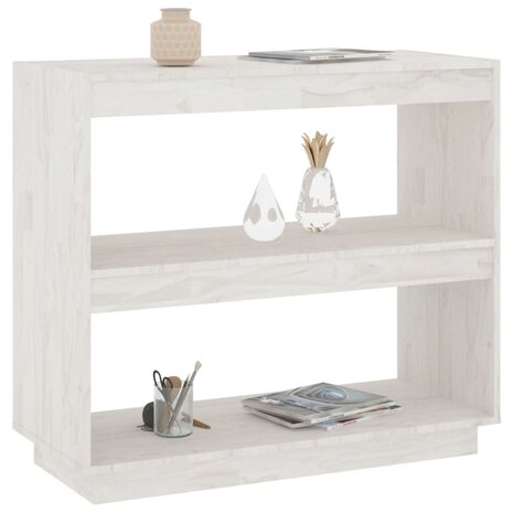 Boekenkast 80x35x71 cm massief grenenhout wit 8720286816110 4