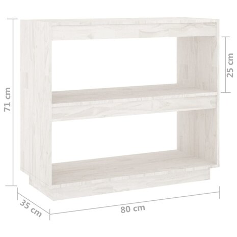 Boekenkast 80x35x71 cm massief grenenhout wit 8720286816110 8