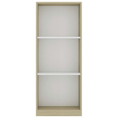 Boekenkast met 3 schappen 40x24x109 cm bewerkt hout wit eiken 8719883787374 4