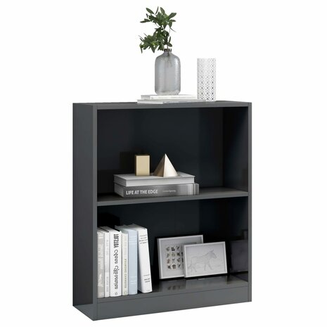 Boekenkast 60x24x76 cm bewerkt hout hoogglans grijs 8719883787671 3