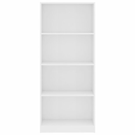 Boekenkast met 4 schappen 60x24x142 cm bewerkt hout wit 8719883869209 4