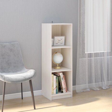 Boekenkast/kamerscherm 36x33x110 cm massief grenenhout wit 8720286772669 1