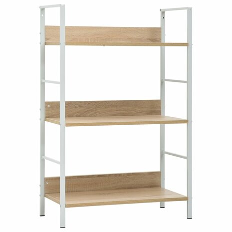 Boekenkast 3 schappen 60x27,6x90,5 cm bewerkt hout eikenkleurig 8719883890579 1