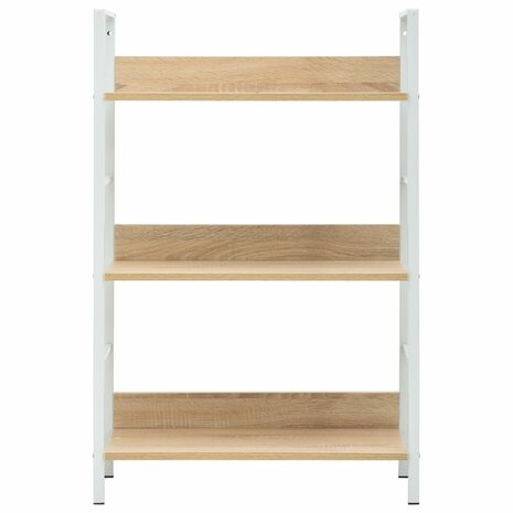 Boekenkast 3 schappen 60x27,6x90,5 cm bewerkt hout eikenkleurig 8719883890579 3