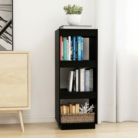 Boekenkast/kamerscherm 40x35x103 cm massief grenenhout zwart 8720286815793 1