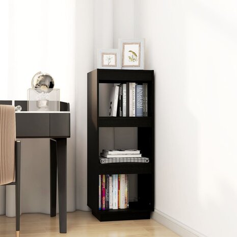 Boekenkast/kamerscherm 40x35x103 cm massief grenenhout zwart 8720286815793 3