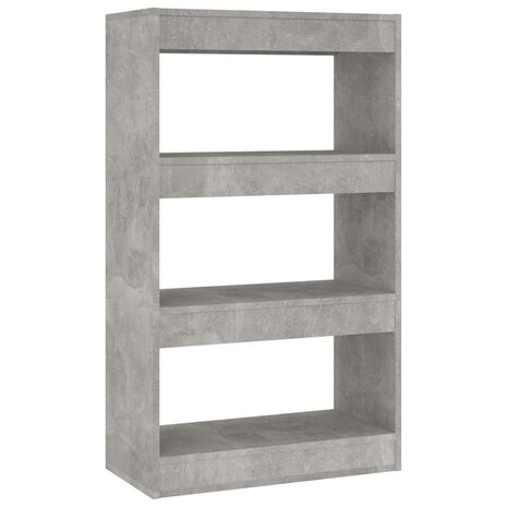 Boekenkast/kamerscherm 60x30x103 cm spaanplaat betongrijs 8720286843246 2