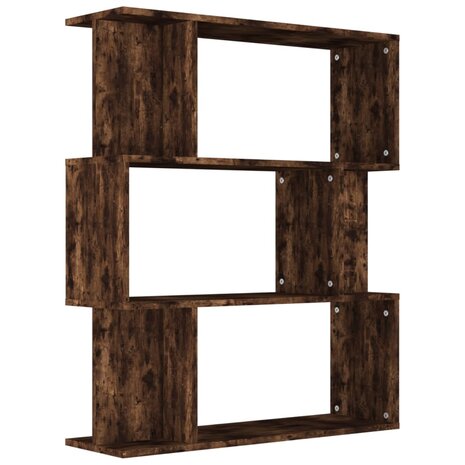 Boekenkast / kamerscherm 80x24x96 cm bewerkt hout gerookt eiken 8720286975053 2