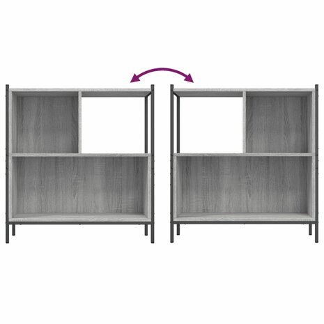 Boekenkast 72x28x77,5 cm bewerkt hout grijs sonoma eikenkleur 8721012339323 8