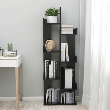 Boekenkast 48x25,5x140 cm bewerkt hout zwart 8720286645901 3